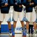 The Skyline girls varsity basketball team stands for the National Anthem on Friday. Daniel Brenner I AnnArbor.com